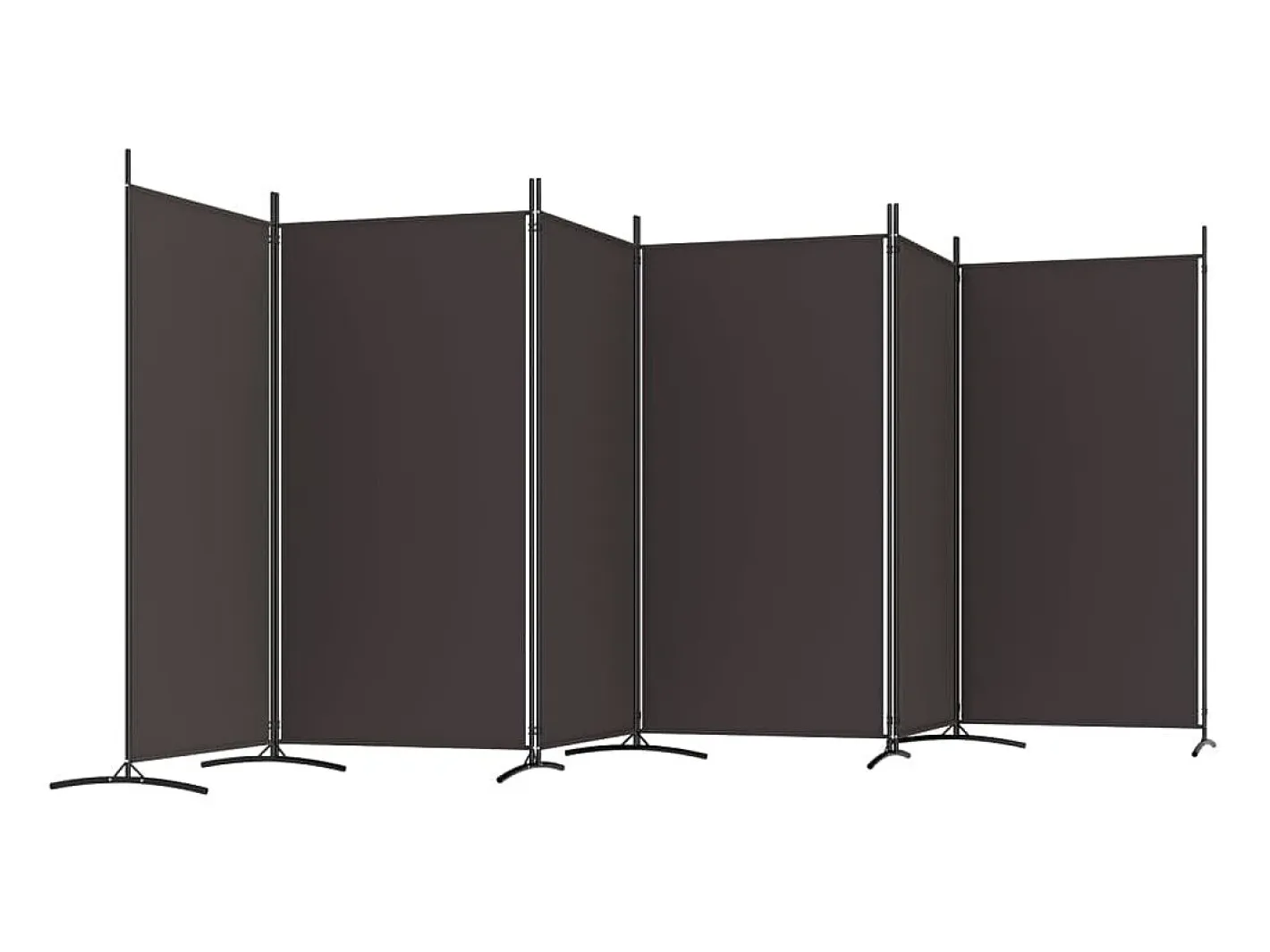 Biombo divisor de 6 paneles de tela marrón 520x180 cm ES735700 Marru00f3n Sale