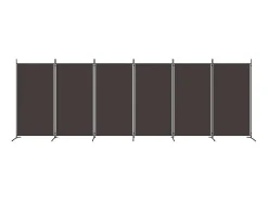 Biombo divisor de 6 paneles de tela marrón 520x180 cm ES735700 Marru00f3n Sale