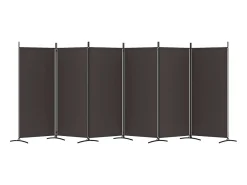 Biombo divisor de 6 paneles de tela marrón 520x180 cm ES735700 Marru00f3n Sale