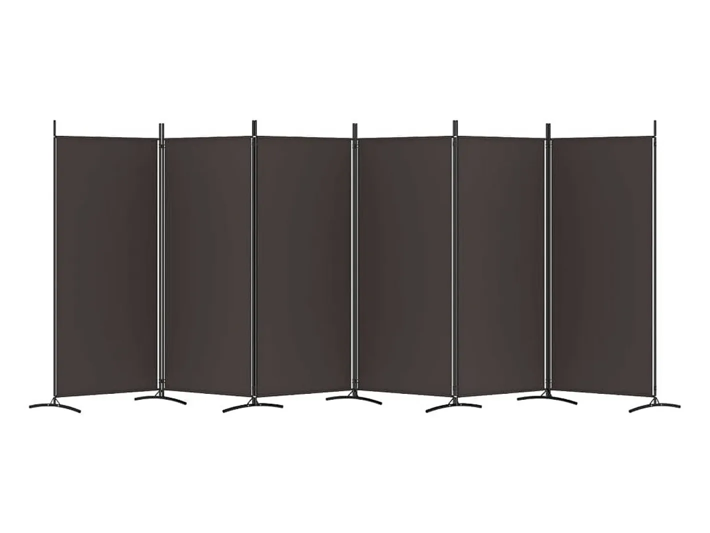 Biombo divisor de 6 paneles de tela marrón 520x180 cm ES735700 Marru00f3n Sale