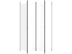 Outlet Biombo divisor de 4 paneles de tela 200x220 cm ES952059 Blanco