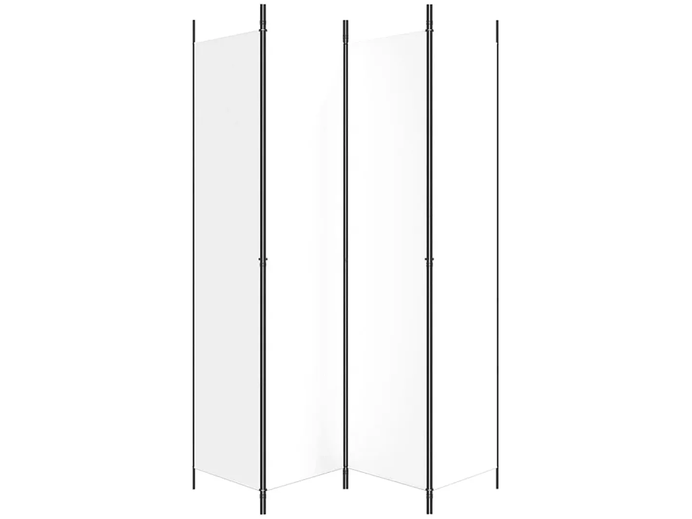 Outlet Biombo divisor de 4 paneles de tela 200x220 cm ES952059 Blanco
