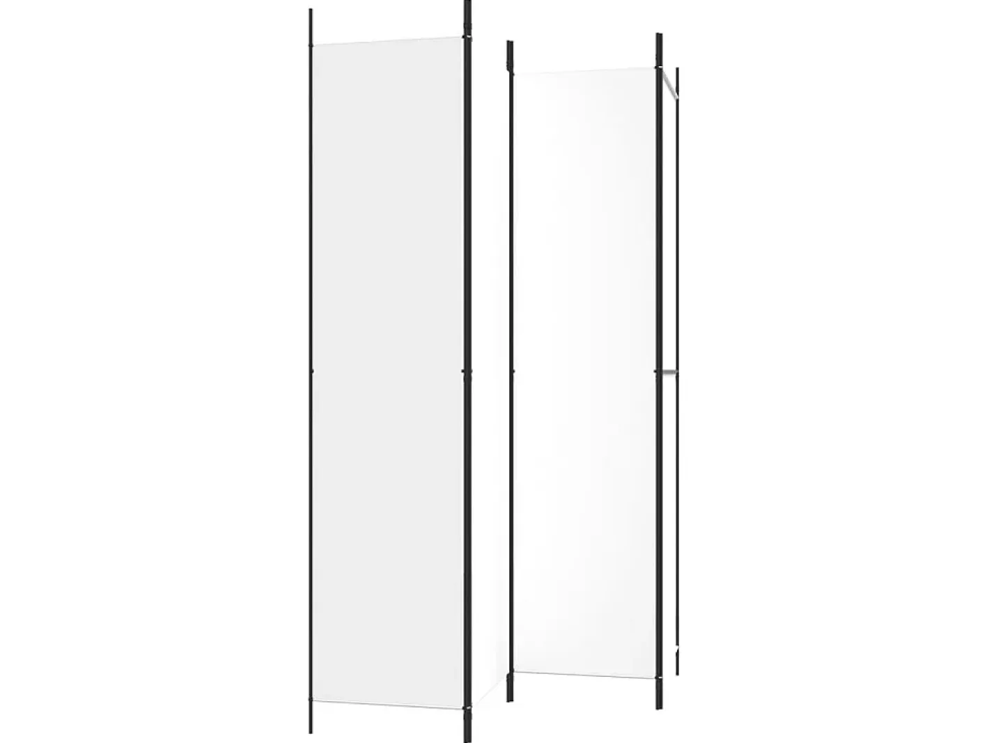 Outlet Biombo divisor de 4 paneles de tela 200x220 cm ES952059 Blanco