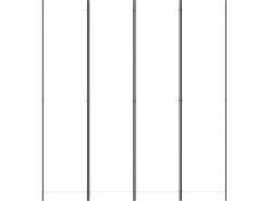 Outlet Biombo divisor de 4 paneles de tela 200x220 cm ES952059 Blanco