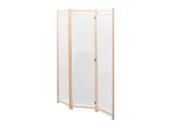 Biombo divisor de 3 paneles de tela color 120x170x4 cm ES844102 Crema New