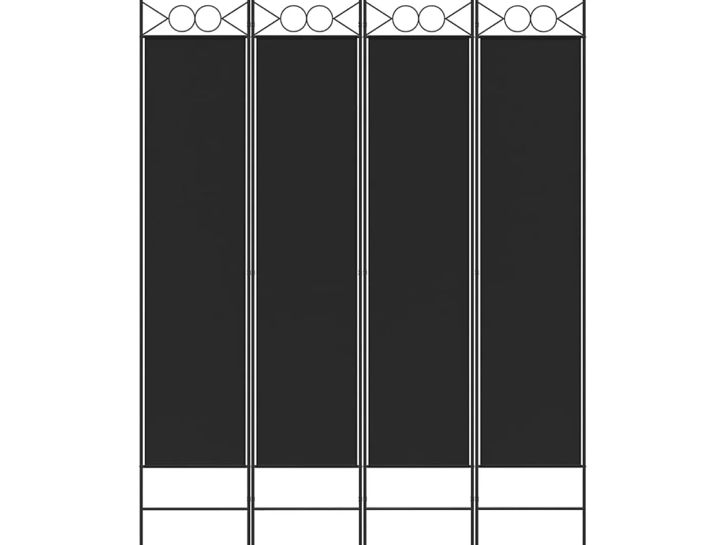 Biombo-Biombo divisor de 4 paneles de tela 160x200 cm ES639537 Negro