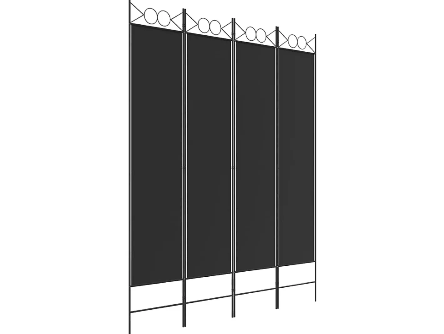 Biombo-Biombo divisor de 4 paneles de tela 160x200 cm ES639537 Negro