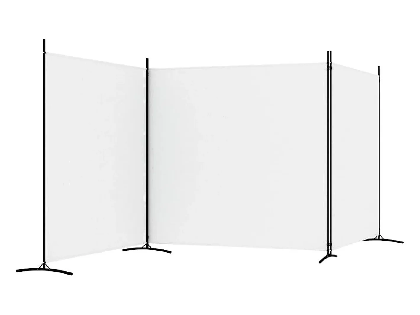 Biombo divisor de 3 paneles de tela 525x180 cm ES320703 Blanco Hot