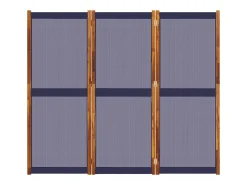Biombo-Biombo divisor de 3 paneles oscuro 210x180 cm ES914941 Azul