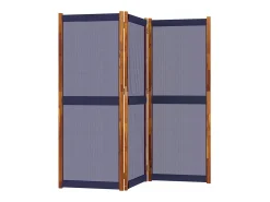 Biombo-Biombo divisor de 3 paneles oscuro 210x180 cm ES914941 Azul