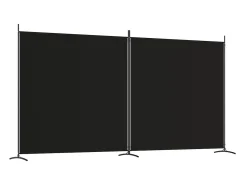 Sale Biombo divisor de 2 paneles de tela 348x180 cm ES109376 Negro