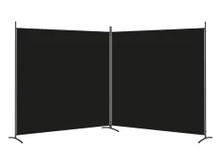 Sale Biombo divisor de 2 paneles de tela 348x180 cm ES109376 Negro