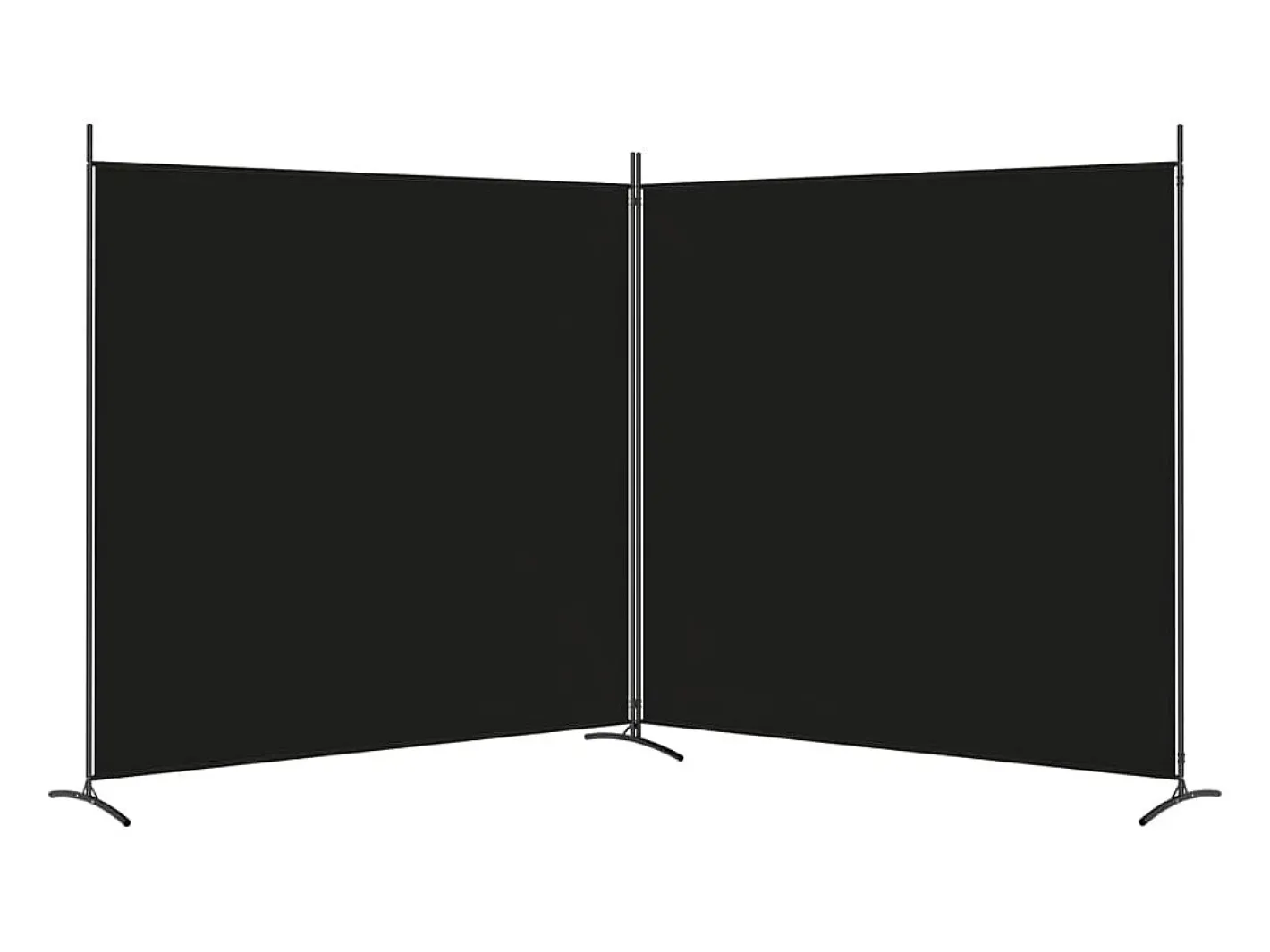 Sale Biombo divisor de 2 paneles de tela 348x180 cm ES109376 Negro