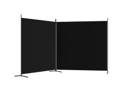 Sale Biombo divisor de 2 paneles de tela 348x180 cm ES109376 Negro