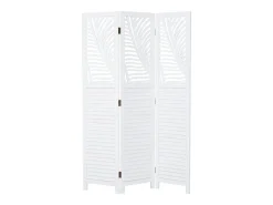 New Biombo divisor de ambiente 170x120x2.2 cm , paraviento de madera plegable de 3 paneles Blanco