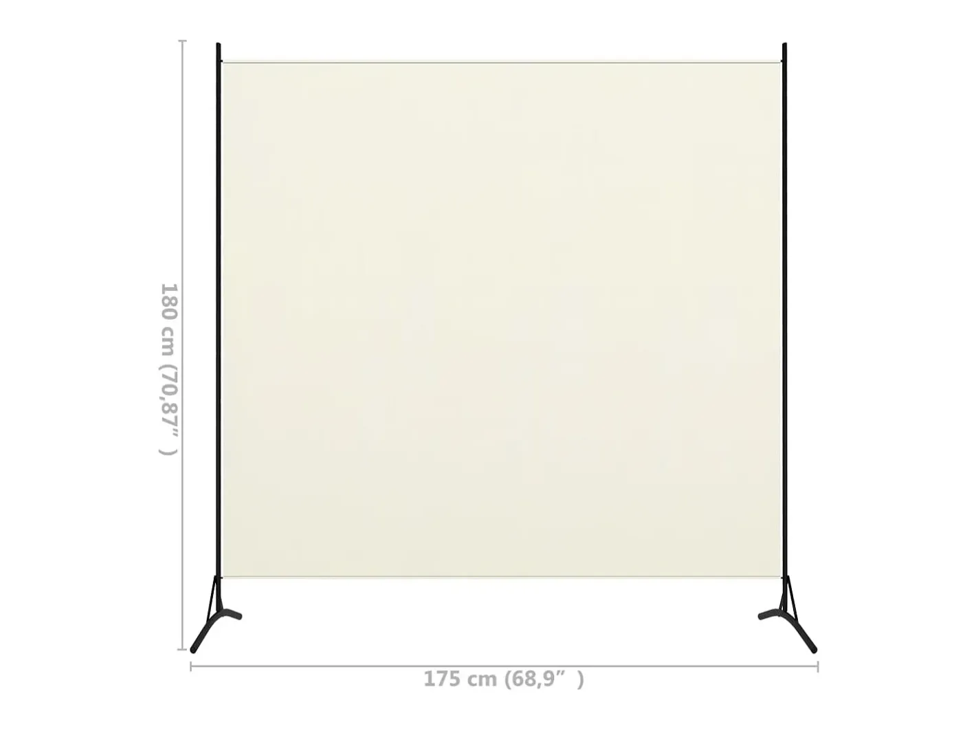 Online Biombo divisor de tela blanco 175x180 cm ES487951 Crema