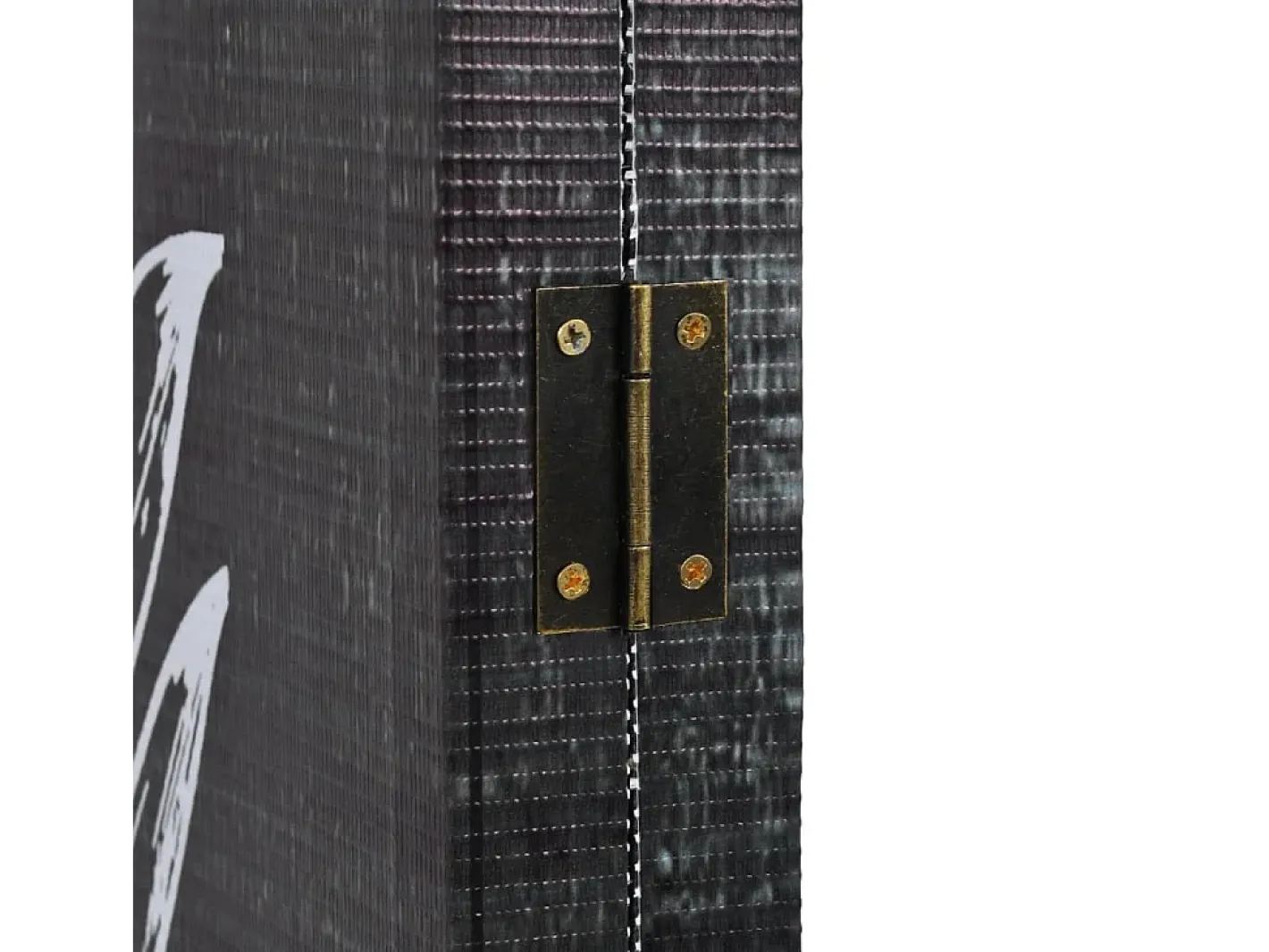 Biombo divisor plegable 228x170 cm plumas blanco y ES483308 Negro Hot