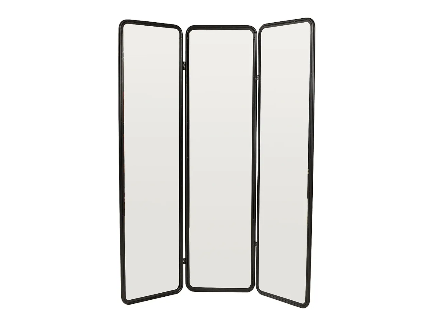 OZAIA Biombo espejo de metal - L. 146 x A. 180 cm - - MIROLY Negro Best