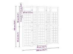 Biombo-Biombo exterior plegable 5 piezas marrón 200 x 180 cm Marru00f3n