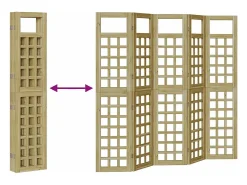 Biombo-Biombo exterior plegable 5 piezas marrón 200 x 180 cm Marru00f3n