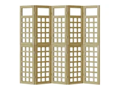 Biombo-Biombo exterior plegable 5 piezas marrón 200 x 180 cm Marru00f3n