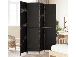 Outlet Biombo 195 x 180 cm poliratán Negro