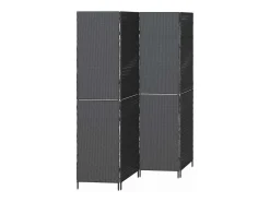 Outlet Biombo 195 x 180 cm poliratán Negro