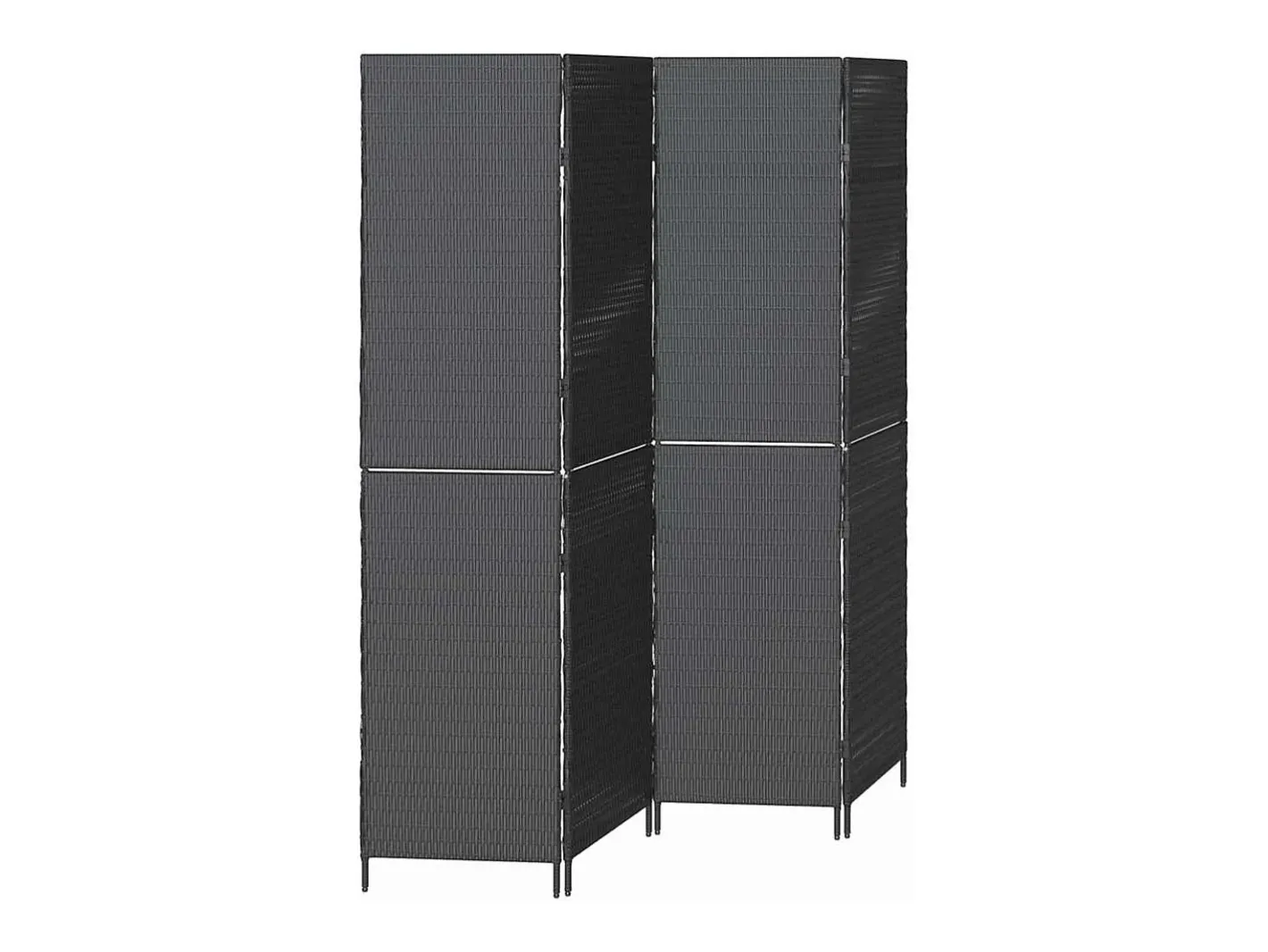 Outlet Biombo 195 x 180 cm poliratán Negro