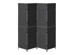 Outlet Biombo 195 x 180 cm poliratán Negro