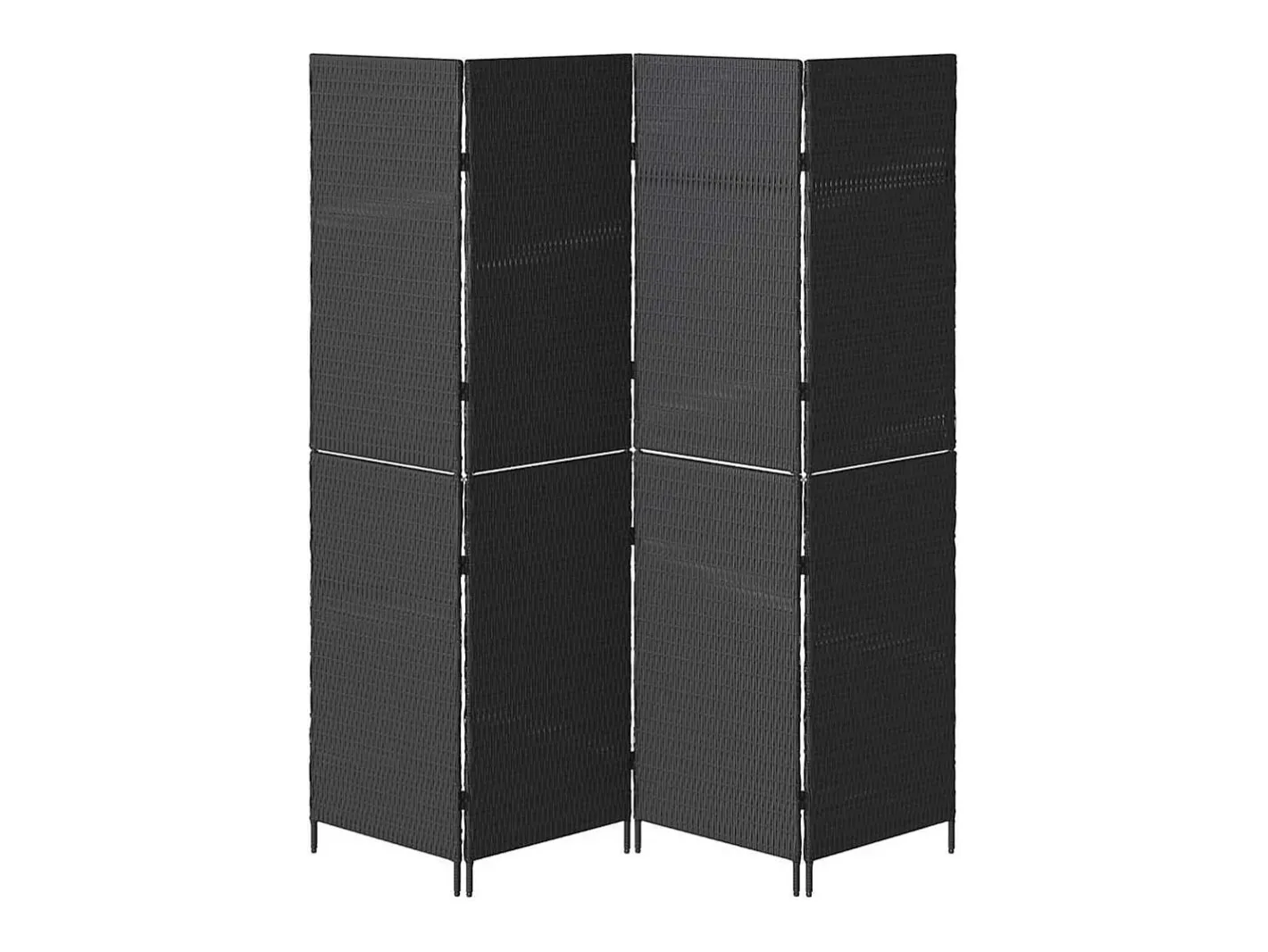 Outlet Biombo 195 x 180 cm poliratán Negro