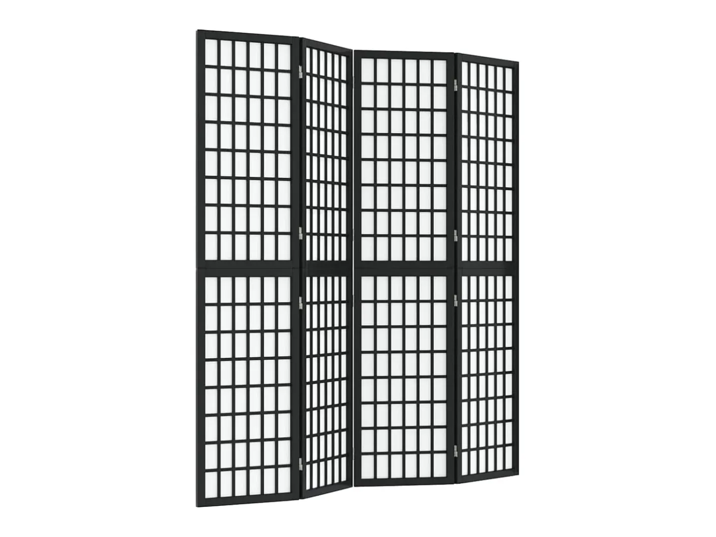 Biombo plegable con 4 paneles estilo japonés 160x170 cm ES617089 Negro Clearance