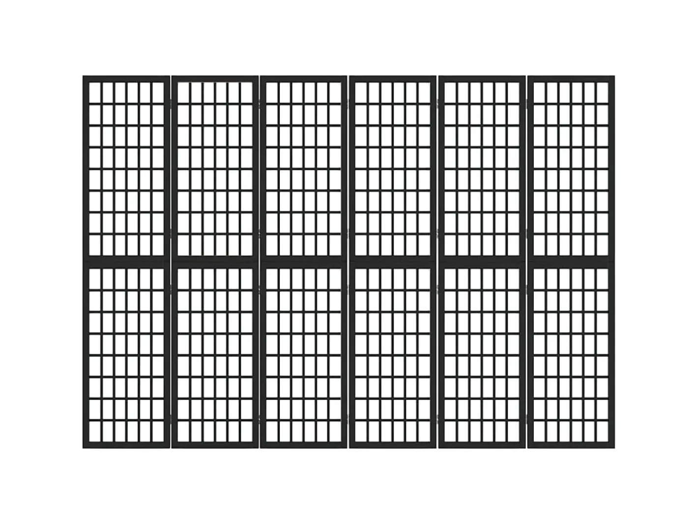 Biombo plegable con 6 paneles estilo japonés 240x170 cm ES947505 Negro Best