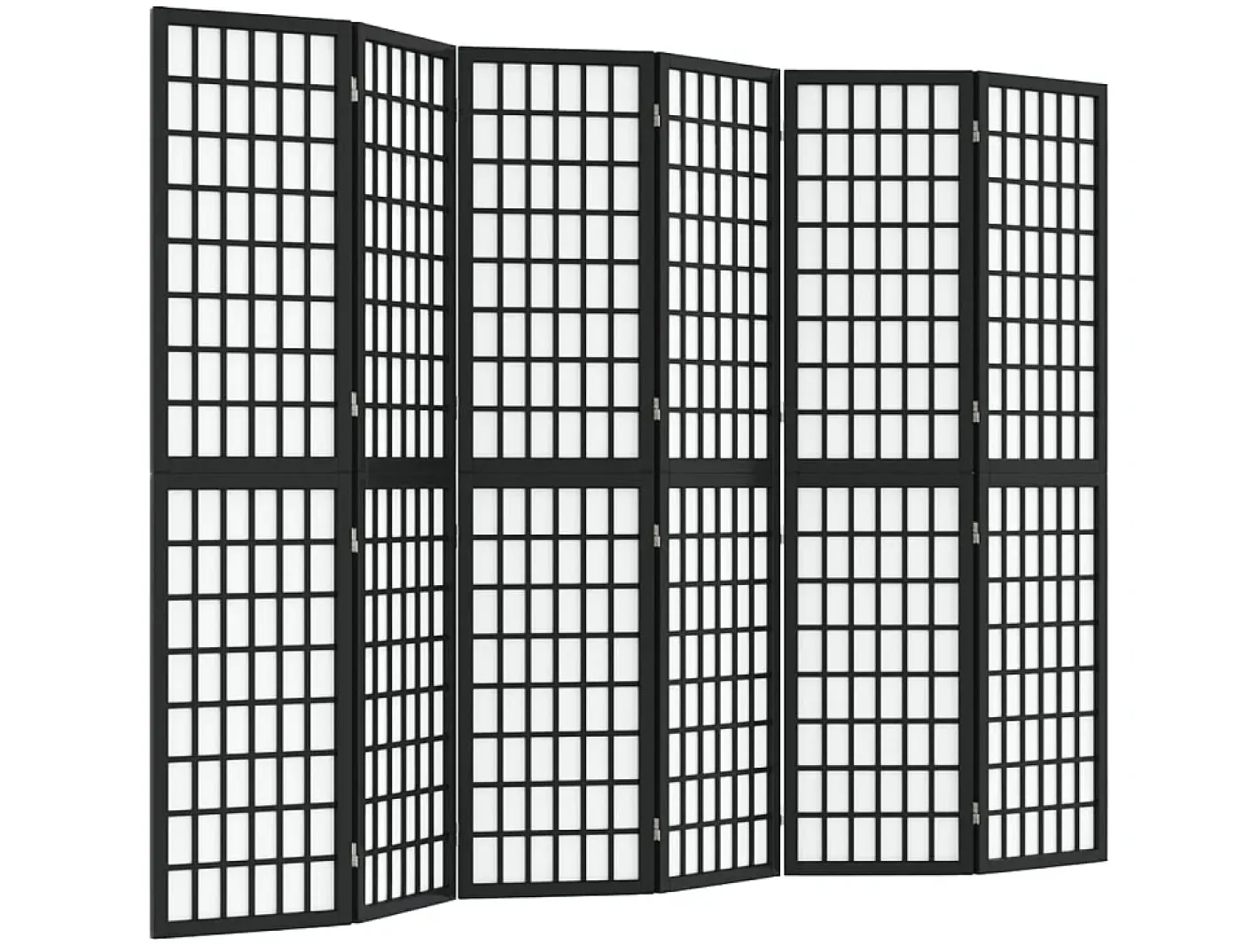 Biombo plegable con 6 paneles estilo japonés 240x170 cm ES947505 Negro Best