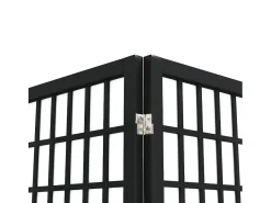 Biombo plegable con 3 paneles estilo japonés 120x170 cm ES275253 Negro Clearance