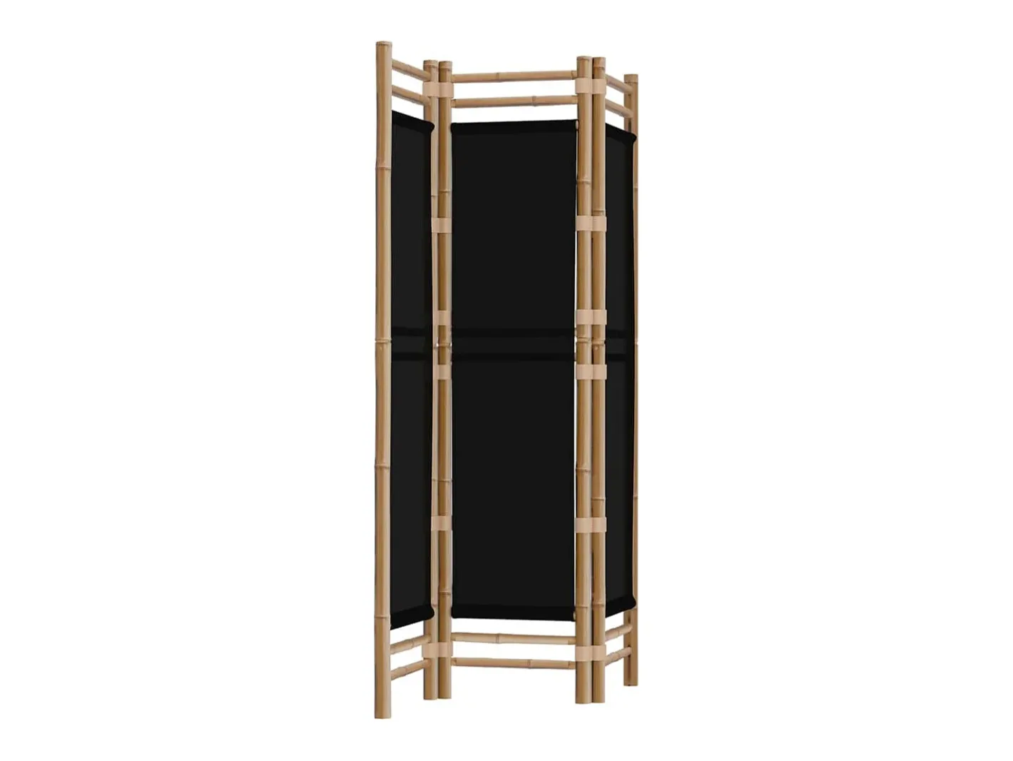 Hot Biombo plegable de 3 paneles bambú y lona 120 cm ES190739 Negro