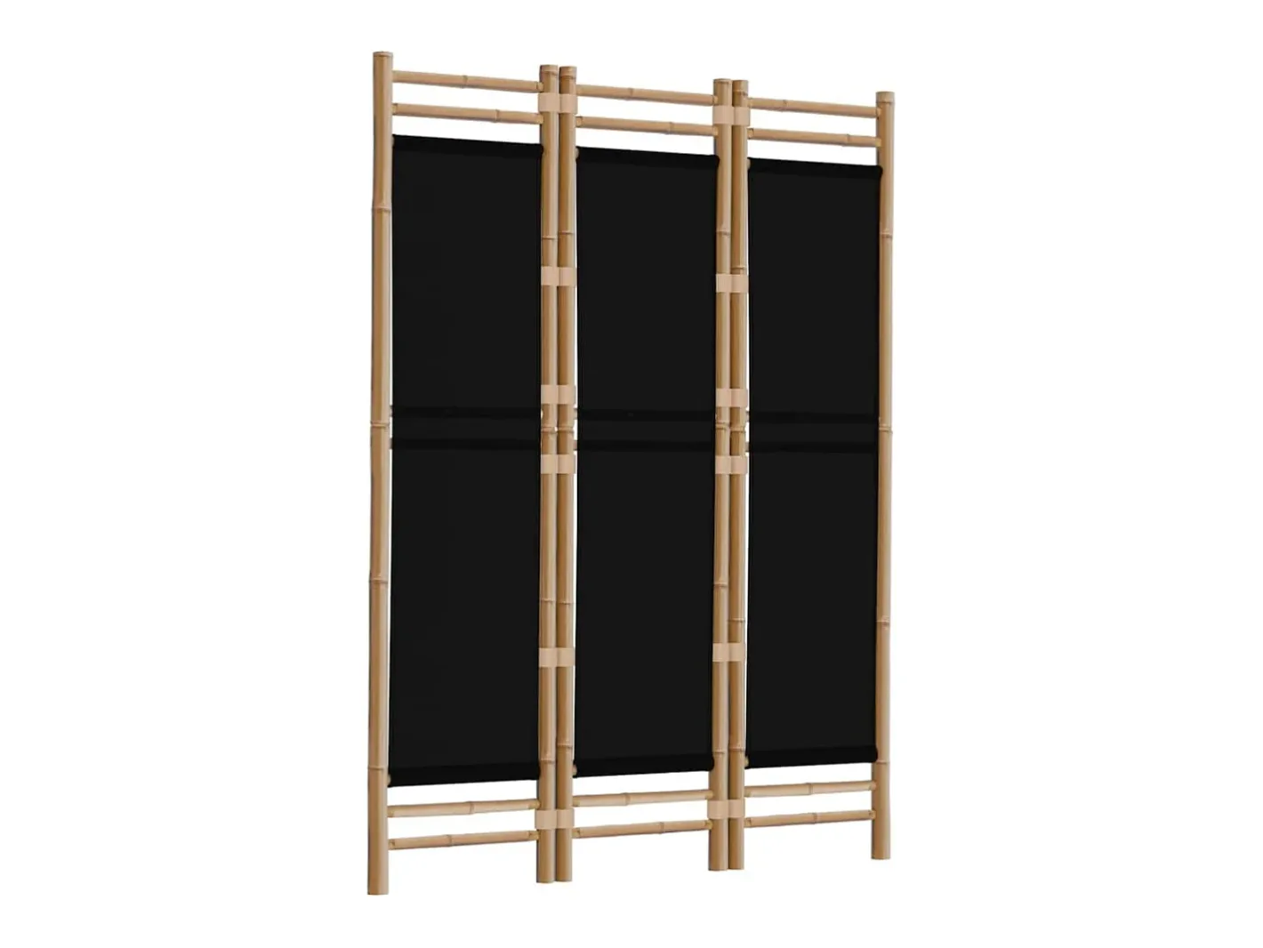 Hot Biombo plegable de 3 paneles bambú y lona 120 cm ES190739 Negro
