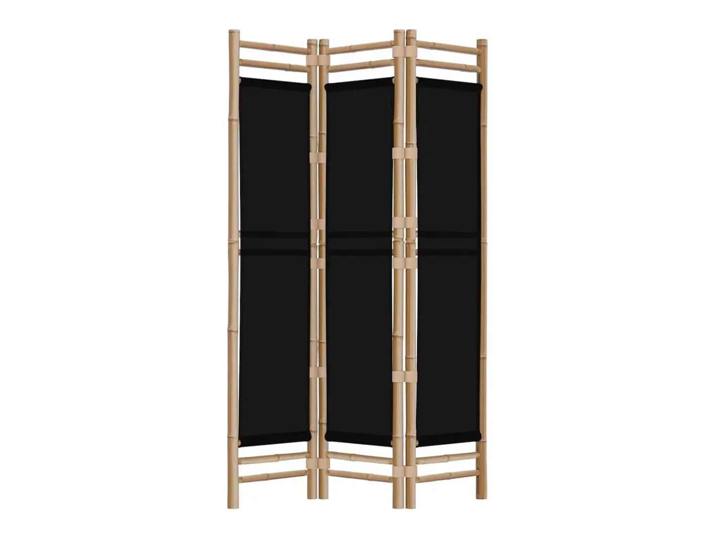 Hot Biombo plegable de 3 paneles bambú y lona 120 cm ES190739 Negro