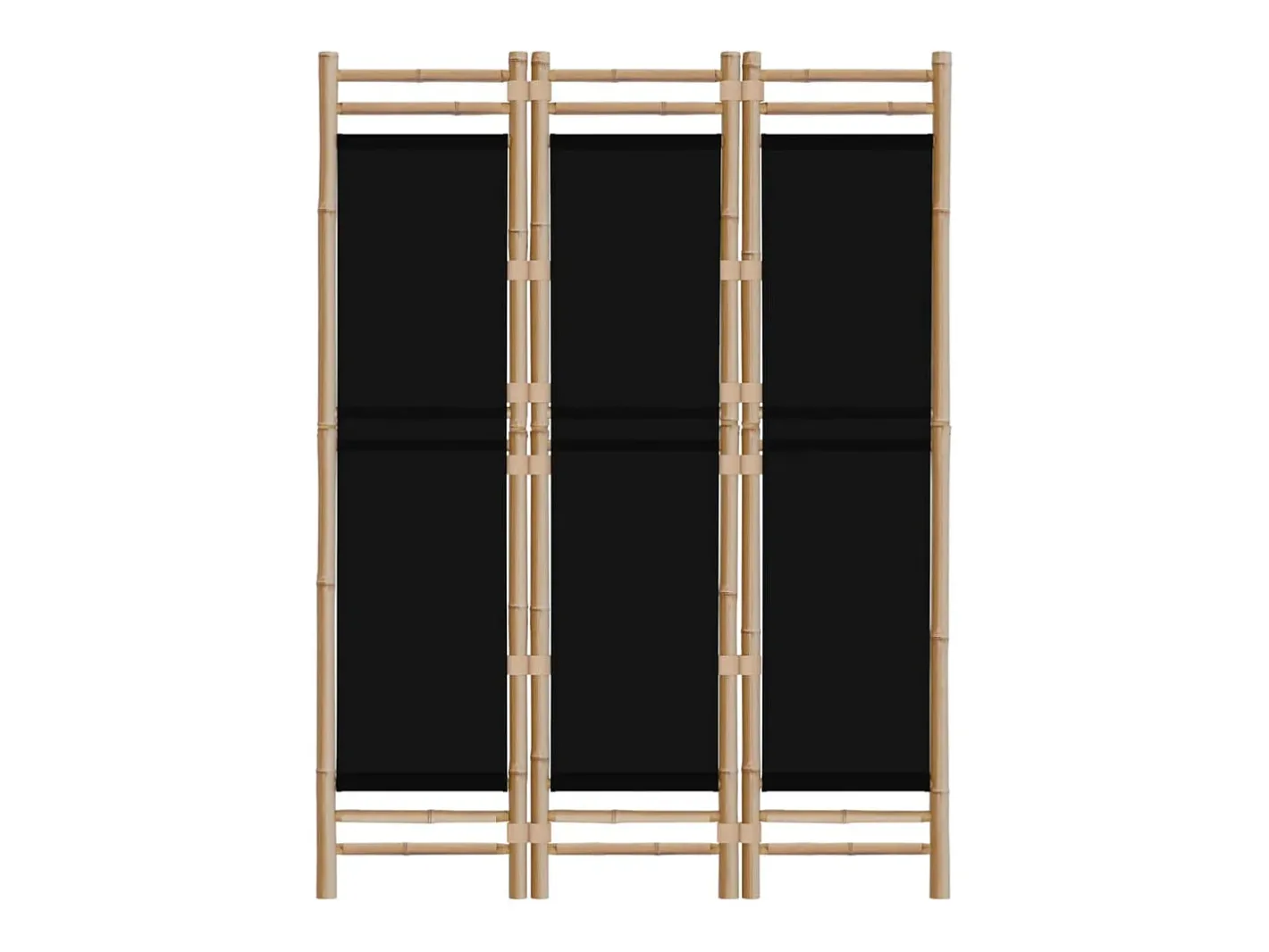Hot Biombo plegable de 3 paneles bambú y lona 120 cm ES190739 Negro