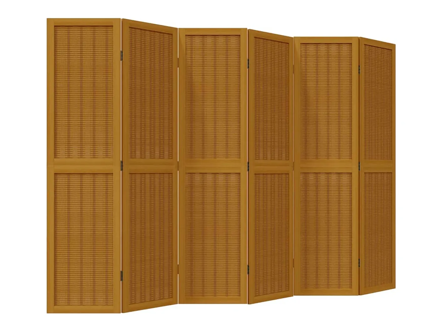 Biombo-Biombo separador de 6 paneles madera maciza paulownia marrón ES625835 Marru00f3n