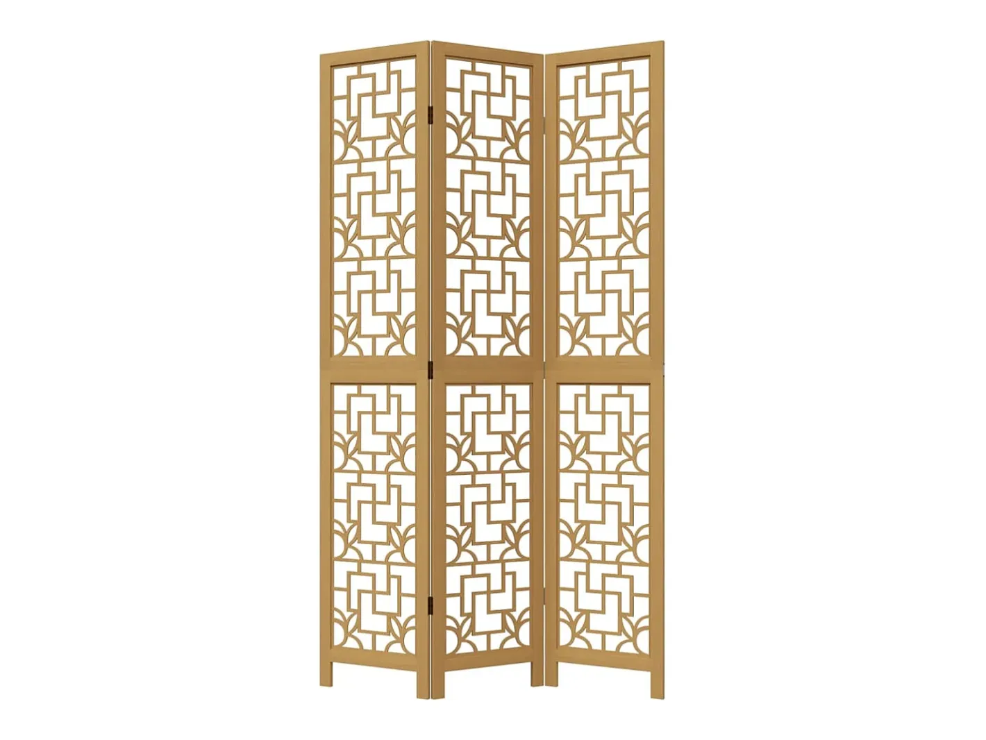 Sale Biombo separador de 3 paneles madera maciza paulownia marrón ES898348 Marru00f3n