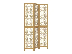 Sale Biombo separador de 3 paneles madera maciza paulownia marrón ES898348 Marru00f3n
