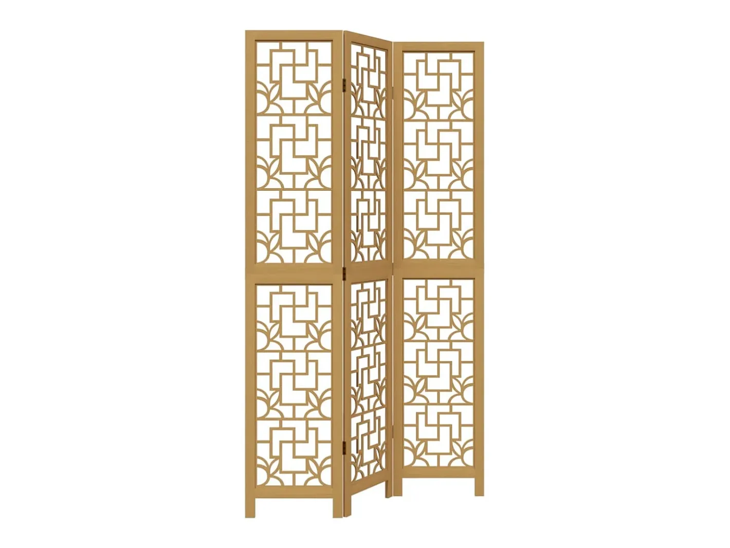 Sale Biombo separador de 3 paneles madera maciza paulownia marrón ES898348 Marru00f3n