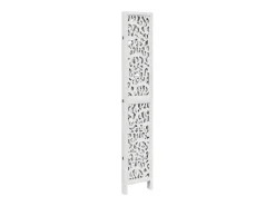 New Biombo separador de 4 paneles madera maciza Paulownia ES644583 Blanco