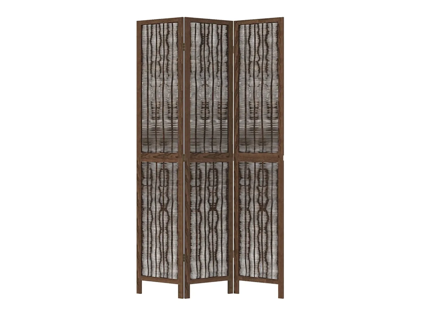 Discount Biombo separador de 3 paneles madera paulownia marrón oscuro ES844875 Marru00f3n