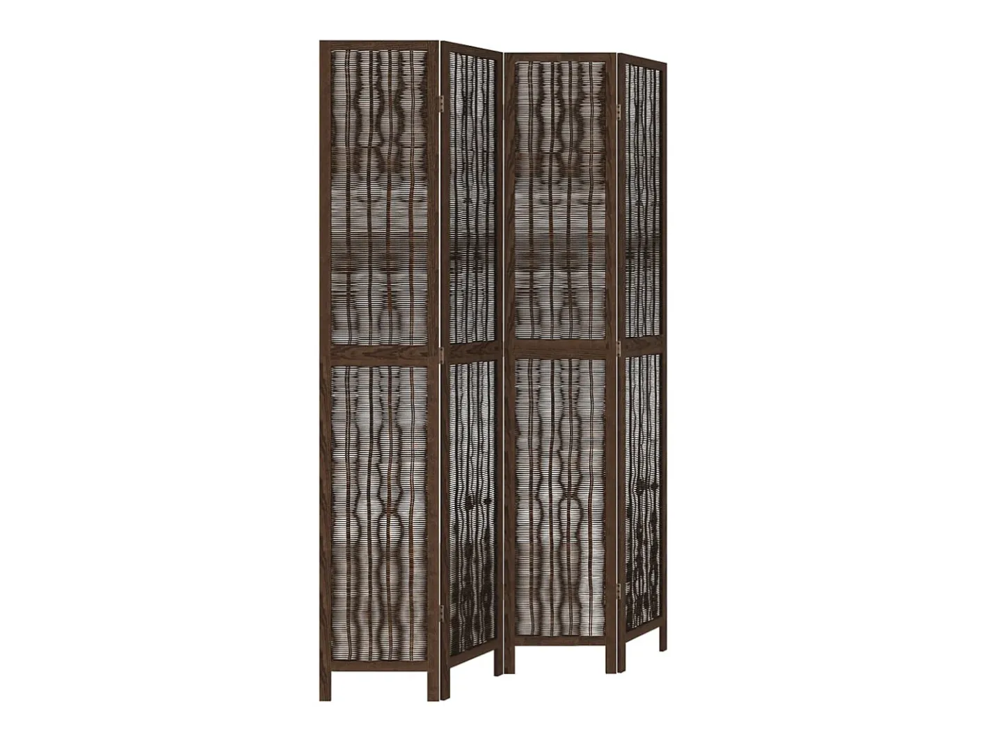 Biombo separador de 4 paneles madera paulownia marrón oscuro ES450380 Marru00f3n Clearance