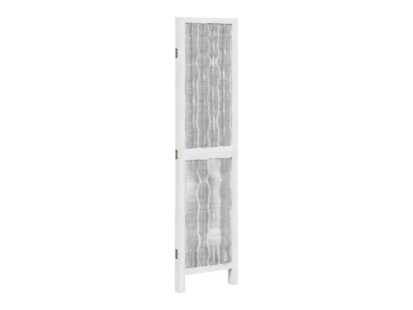 Clearance Biombo separador de 3 paneles madera maciza Paulownia ES254701 Blanco