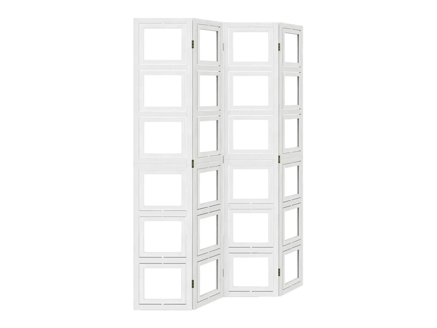 Sale Biombo separador de 4 paneles madera maciza Paulownia ES886339 Blanco