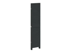 Biombo separador de 4 paneles madera maciza Paulownia ES205584 Negro Clearance