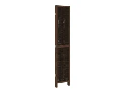 Biombo separador de 4 paneles madera paulownia marrón oscuro ES186042 Marru00f3n Online