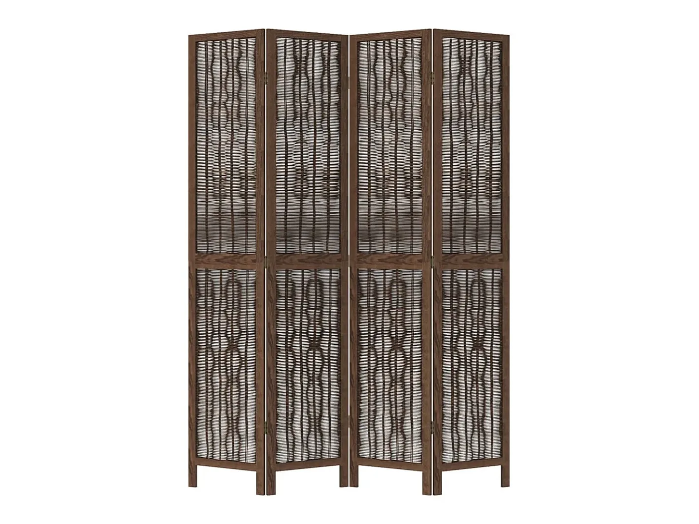 Biombo separador de 4 paneles madera paulownia marrón oscuro ES186042 Marru00f3n Online